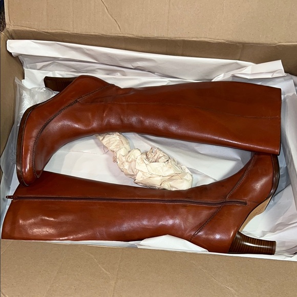 Brown Leather Knee-High Boots - Picture 7 of 7